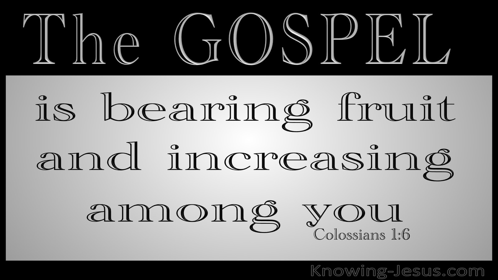Colossians 1:6 The Gospel Which Has Come To You (gray)